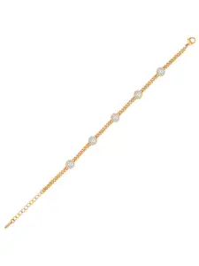 Peora Cubic Zirconia Gold Plated Wraparound Bracelet