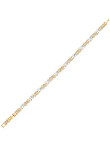 Peora Gold Plated Cubic Zirconia Wraparound Bracelet