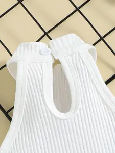 INCLUD Girls Self Design High Neck Top with Shorts