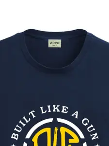 ADRO Men Typography Printed Applique T-shirt