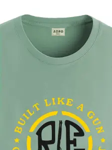 ADRO Men Typography Printed Applique T-shirt