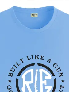 ADRO Men Typography Printed Raw Edge T-shirt