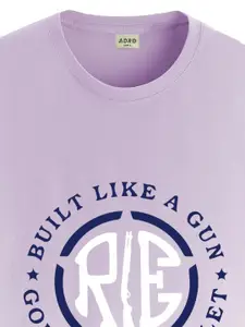 ADRO Men Typography Printed Raw Edge T-shirt