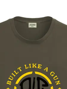 ADRO Men Sports Printed Applique T-shirt