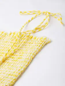 DressBerry Sunny Checks And Smocked Elegance A-Line Dress