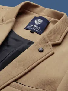 SHOWOFF Notched Lapel Collar Cotton Slim-Fit Single-Breasted Blazer