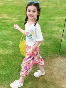 INCLUD Girls Printed T-shirt With Joggers