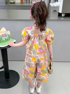 INCLUD Girls Printed Top with Trousers