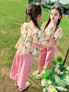 INCLUD Girls Printed Top with Trousers