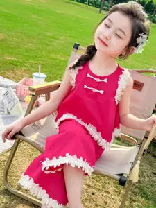 INCLUD Girls Round Neck Top with Trousers