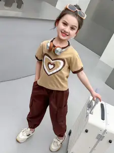 INCLUD Girls Printed T-shirt with Trousers