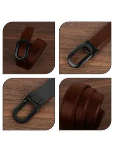 WINSOME DEAL Men Push Pin Textured Formal Belt