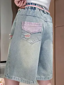 INCLUD Girls Distress Denim Shorts