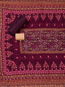 Koskii Floral Embroidered Unstitched Dress Material