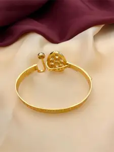 ABDESIGNS Gold-Plated Meenakari American Diamond Studded Brass Cuff Bracelet