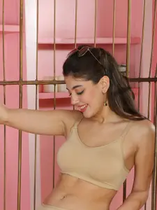 DressBerry Full Coverage Seamless Lightly Padded Camisole Bra With All Day Comfort