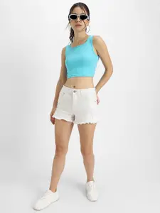 JUNEBERRY pure cotton Square Neck Crop Top