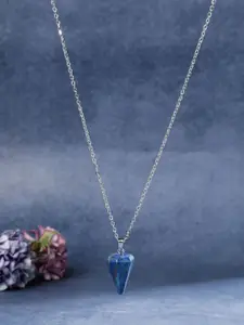 EL REGALO Stainless Steel Diamond Shaped Pendant with Chain