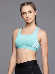 ADIDAS Full Coverage 3 Striped Lightly Padded Training Bra