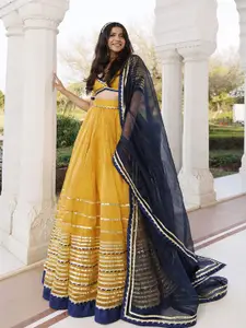 Ragavi Embellished Gotta Patti Organza Ready to Wear Lehenga & Blouse With Dupatta