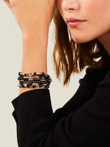 Accessorize Set of 10 Artificial Beads Elasticated Bracelet
