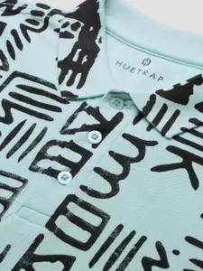 Huetrap Men Typography Printed Polo Collar T-shirt