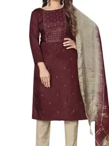 KIMISHA Floral Embroidered Sequinned Unstitched Dress Material