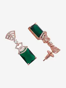 Kushal's Fashion Jewellery Rose Gold Plated Cubic Zirconia Contemporary Crop Earrings
