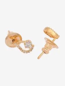 Kushal's Fashion Jewellery Rhodium-Plated Contemporary Zircon Embellished Bridal Studs