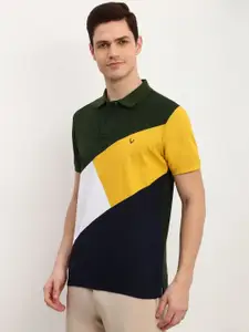 Allen Solly Men Colourblocked Polo Collar Cotton T-shirt
