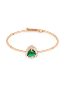 Zaveri Pearls Rose Gold Plated Cubic Zirconia Kada Bracelet