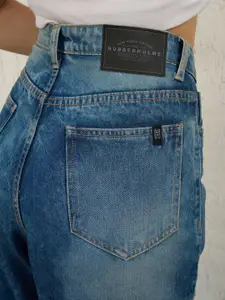 Hubberholme Women Relaxed Leg Loose Fit High-Rise Mildly Distressed Jeans