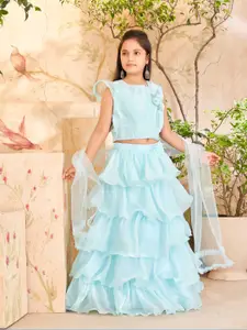 BAESD Girls Embroidered Beads and Stones Ready to Wear Lehenga & Blouse With Dupatta