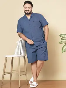 HARDSODA Plus Size Printed Shirt & Shorts