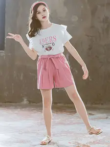 INCLUD Girls Printed T-shirt With Shorts