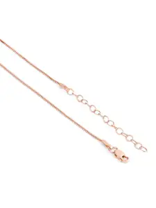 Zavya Rose Gold-Plated 925 Pure Sterling Silver Contemporary Pendant With Chain
