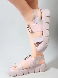 madam glorious Women Block Sandals with Buckles