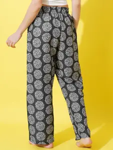 FFLIRTYGO Printed Relaxed-Fit Straight-Leg Lounge Pants