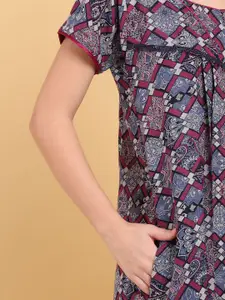 Sweet Dreams Square Neck Printed Maxi Nightdress