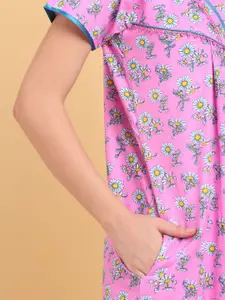 Sweet Dreams Round Neck Printed Maxi Nightdress