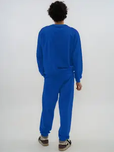 Exhale Label The Future Men Cotton Typographic Full Length Oversized Fit Joggers