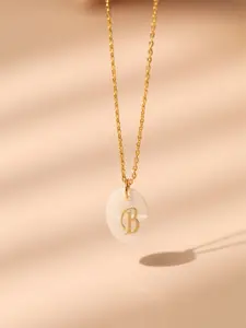 AQUASTREET 18K Gold-Plated Waterproof Antitarnish Letter B Initial Pendant Necklace