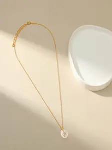 AQUASTREET 18K Gold-Plated Waterproof Antitarnish Letter P Initial Pendant Necklace