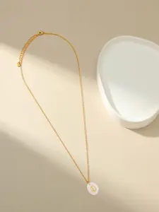 AQUASTREET 18K Gold-Plated Waterproof Antitarnish Letter D Initial Pendant Necklace