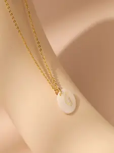 AQUASTREET 18K Gold-Plated Waterproof Antitarnish Letter G Initial Pendant Necklace