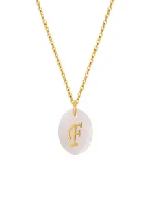 AQUASTREET 18K Gold-Plated Waterproof Antitarnish Letter F Initial Pendant Necklace