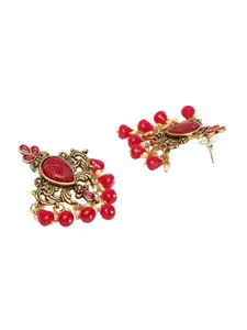 OOMPH Kundan Floral Drop Earrings