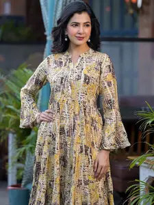 Peachmode Printed A-Line Dress