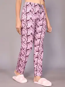 vj fashion Abstract Printed Round Neck Night Suit