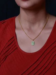 TOTAPARI Gold-Plated Cubic Zirconia-Studded Pendant With Chain